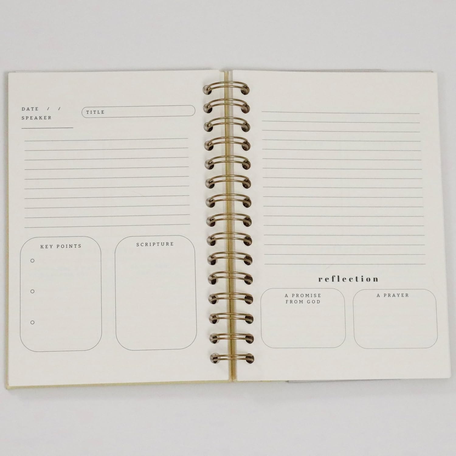 Steadfast and Sustained Church Notes Journal - Sermon & Podcast Christian Notebook - Guided Journal to Write Key Points, Bible Verses, Notes, and Application - Men and Women Gift Idea (Lemon Yellow, Gold)