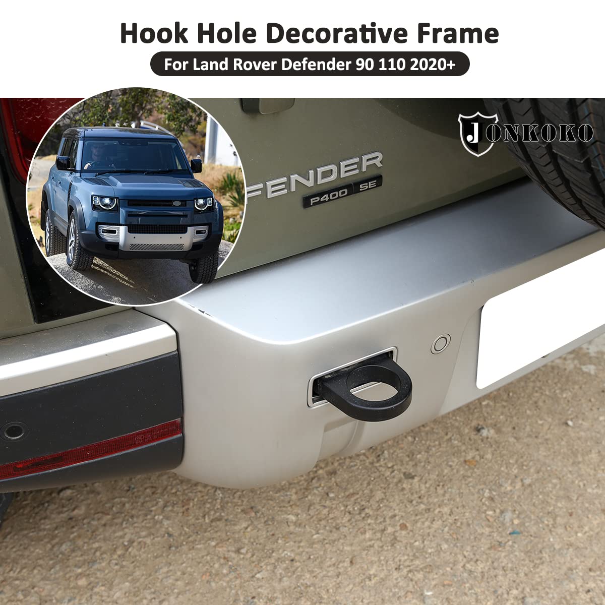 Lot De 2 Crochets D'attelage Pour Land Rover Defender 90/110 (2020-2022) - Acier Au Manganèse, Finition Argentée - 2