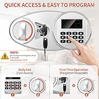 Vista 7 de 5.6 Cuft Large Depository Drop Safe for Business, Anti-Theft Safe Box with Quick Place Drop Slot, Digital Keypad and Spare Key, Heavy Duty Drop