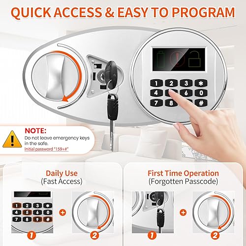 Miniatura 6 de Caja fuerte de depósito de 2.6 pies cúbicos para negocios con ranura de caída de posición rápida, cajas fuertes con combinación digital LCD y
