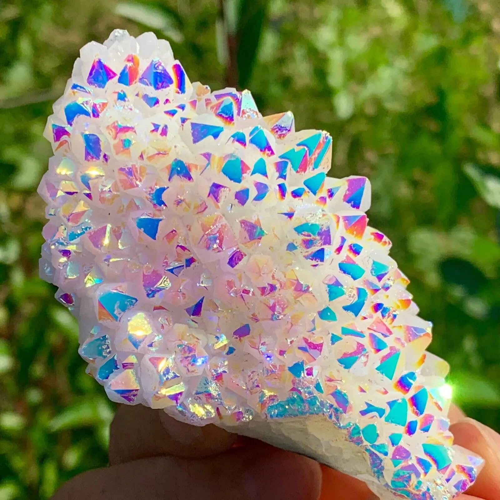 KJEBVHIRS Colored Crystal Clusters Quartz Crystals Rainbow Specimens Heal Home Office Degaussing Decorative Ornaments (Size : 410-500g)