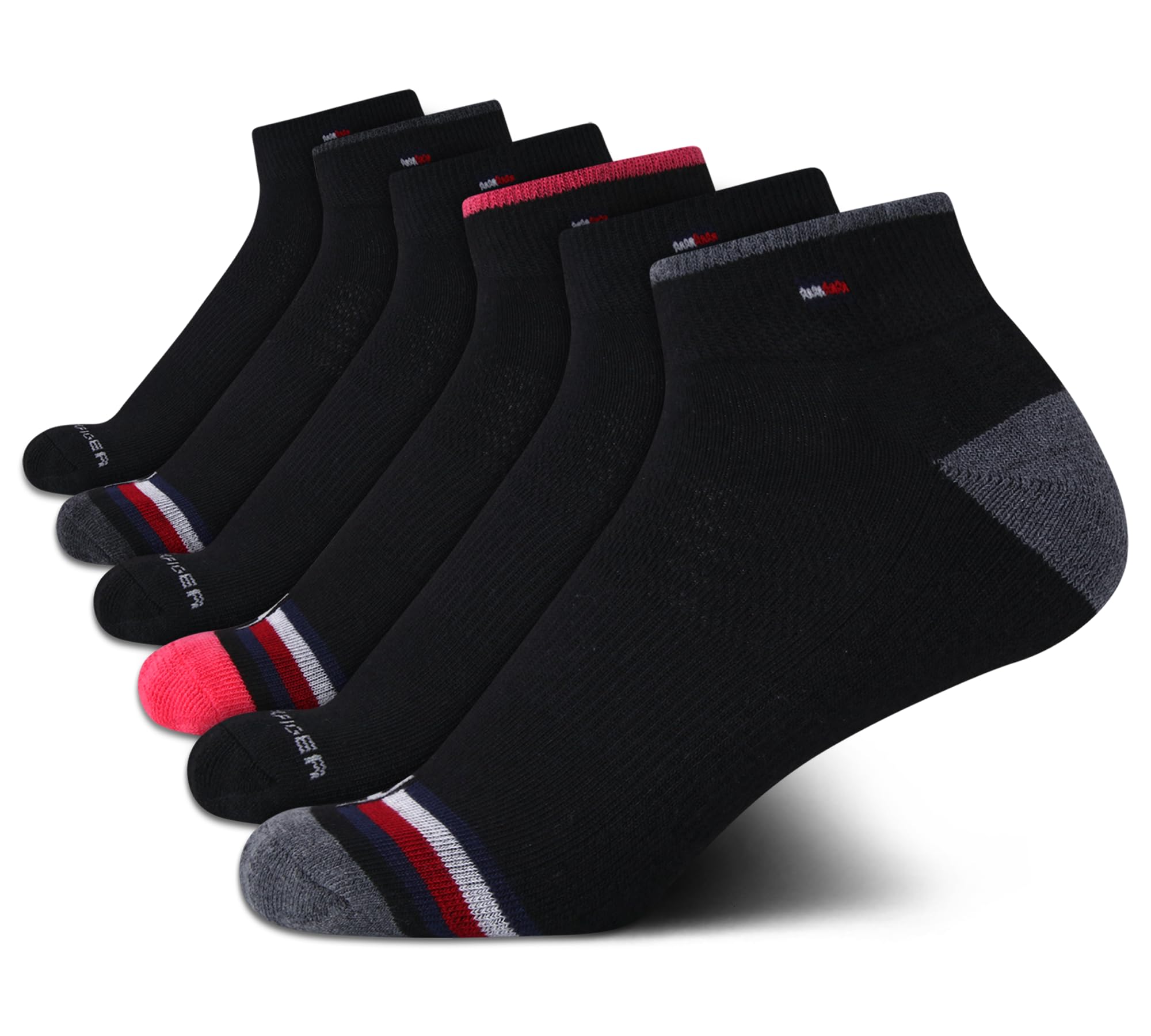 Tommy HilfigerWomens Quarter Socks - 6 Pack Soft Cushioned Performance Stretch Athletic Ankle Socks for Women (Size: 4-10)