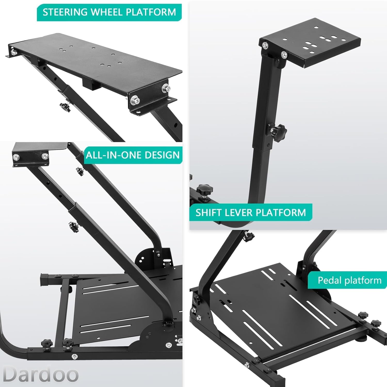 Dardoo G920 Racing Wheel Stand Foldable Fits for Logitech G29 G25 G923, Thrustmaster T80 T150 TX F430, Fanatec Adjustable Steering Frame Stand, Wheel and Pedals Not Included