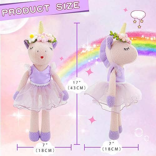 Miniatura 2 de Muñeco de peluche de unicornio bailarina de peluche, juguetes de nicornio U para niña, animales de peluche para niña, regalos de cumpleaños,