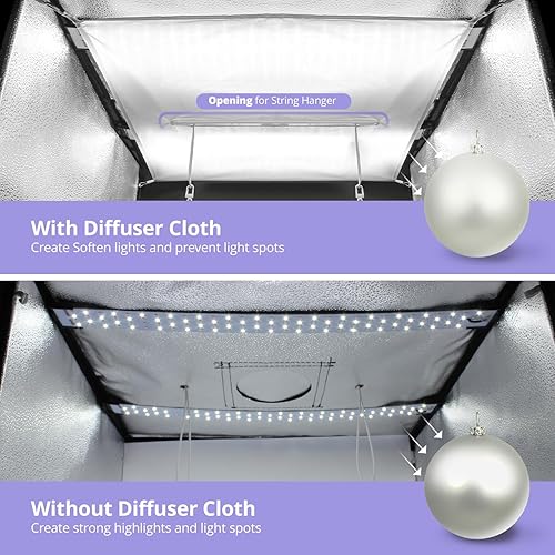 Miniatura 4 de LimoStudio tienda de cuadros plegables de 24 pulgadas, set de estudio de fotografía de mes de luz LED, AGG1071