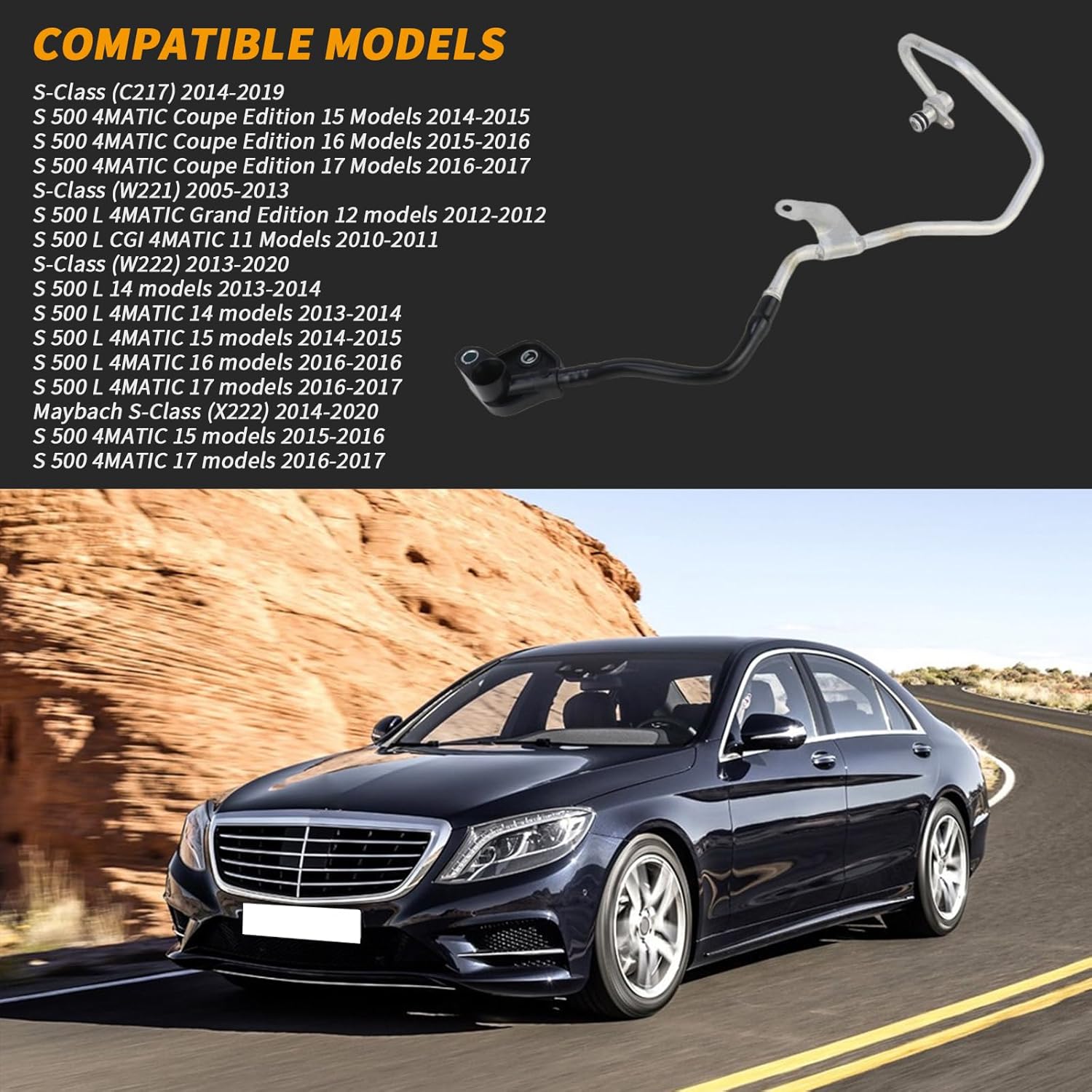 2782000200 Cooling water pipe For Mercedes-Benz M278 V8 4.0L 4.6L 2005-2020 S500 E550 E63 GLE63 GL63 AMG C292 W166 X166 XW463 W166 R231 C217 W221 W222 X222 Peat# 2782001300