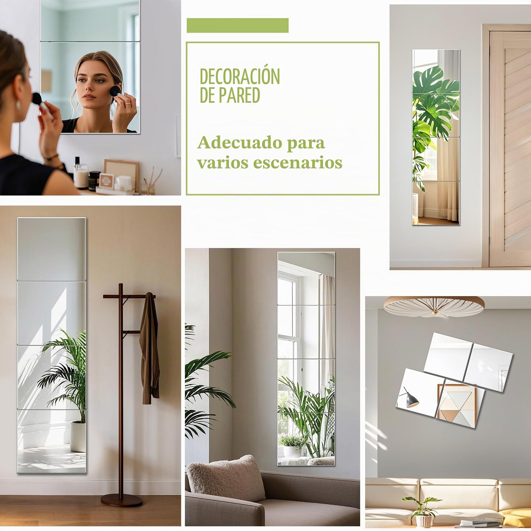 Espejos Espejo Decorativos Decorativo Decorativos Adhesivos de Habitacion Pared Sin Marco Salon Pared Bathroom Mirror Wall Grande Espejo para Salon Pasillo Comedor (‎35 X 35 Cm, 4 Stück 07)