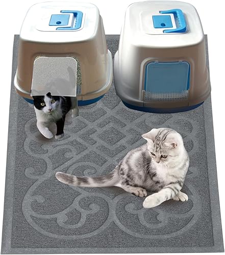 Miniatura 10 de PetLike - Alfombrilla que atrapa la arena cuando los gatos salen de la caja de arena, alfombrilla que pueden usar los gatos para comer, es suave