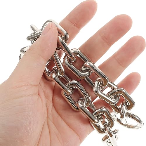 Miniatura 6 de KESYOO Cadena de repuesto para bolsa de plata, correa gruesa para bolsa, bolsa corta, asa con langosta DIY bolso correa de cadena de hombro