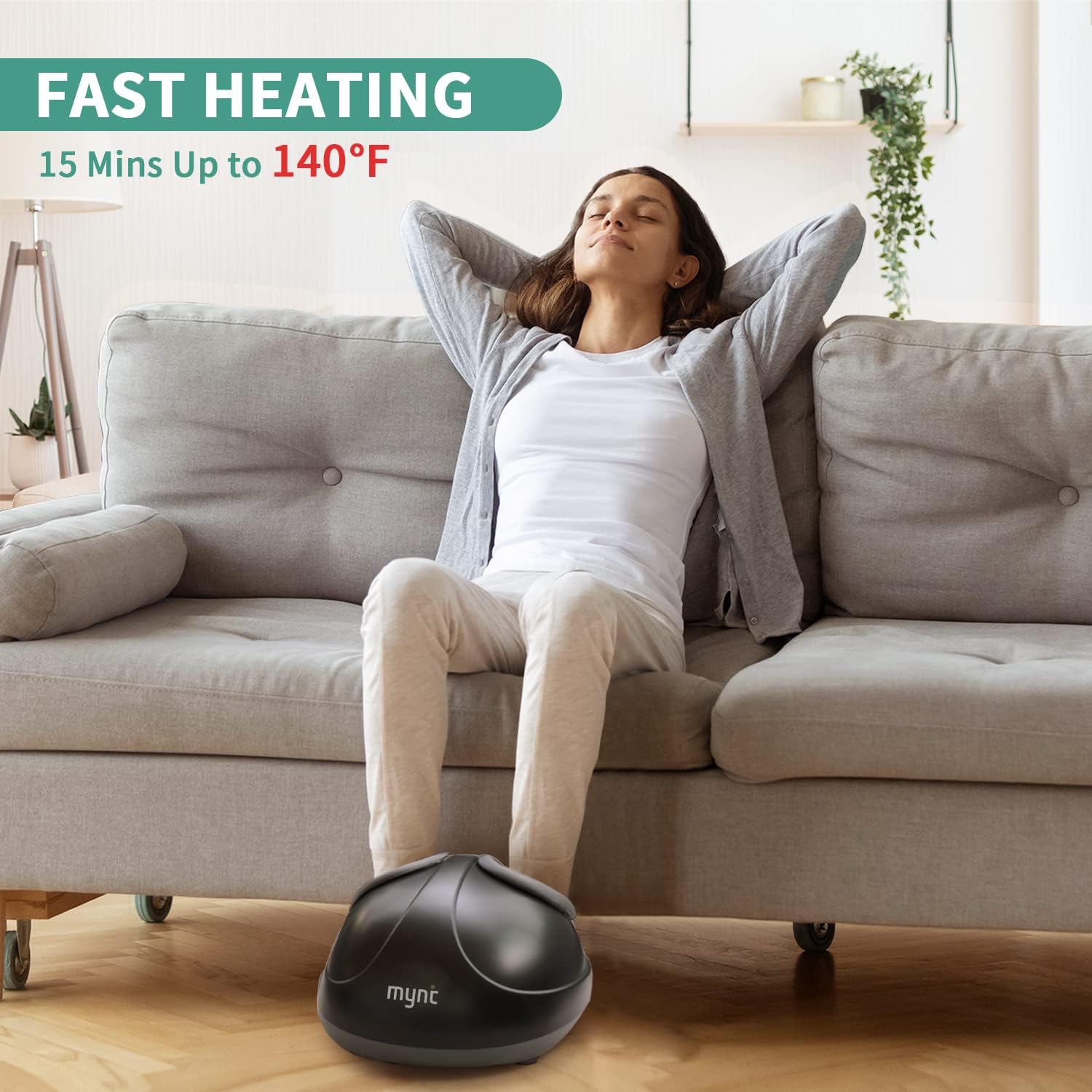 Foot Massager Machine with Fast Heat: Larger Feet Size Up to Men Size 13, Relieve Sports and Work Fatigue, Shiatsu Deep Tissue Kneading Massage with Air Compression, A Good Gift for Family. : Health & Household