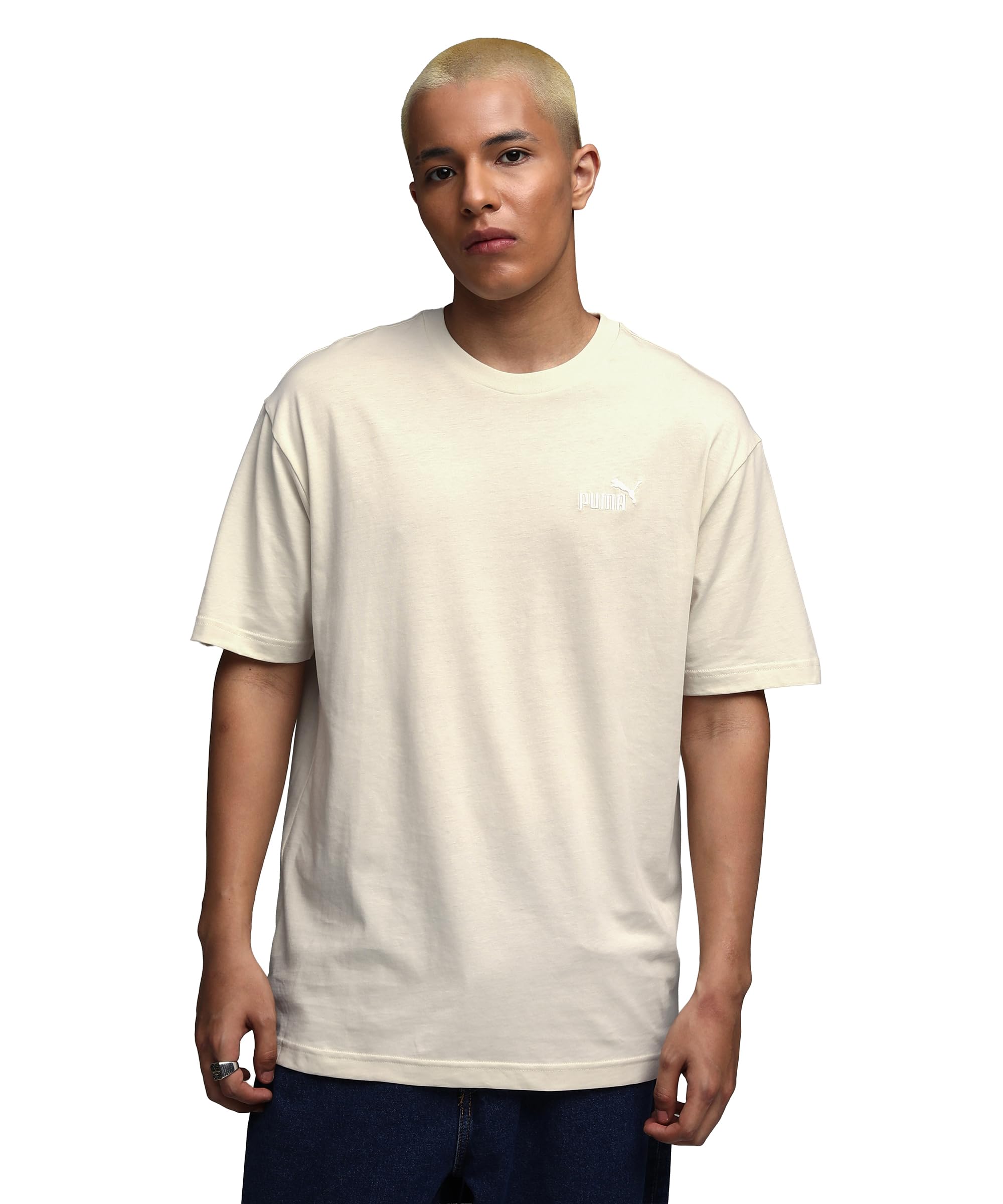 PUMA Unisex Relaxed Small No. 1 Logo Tees, Alpine Snow, XL EU