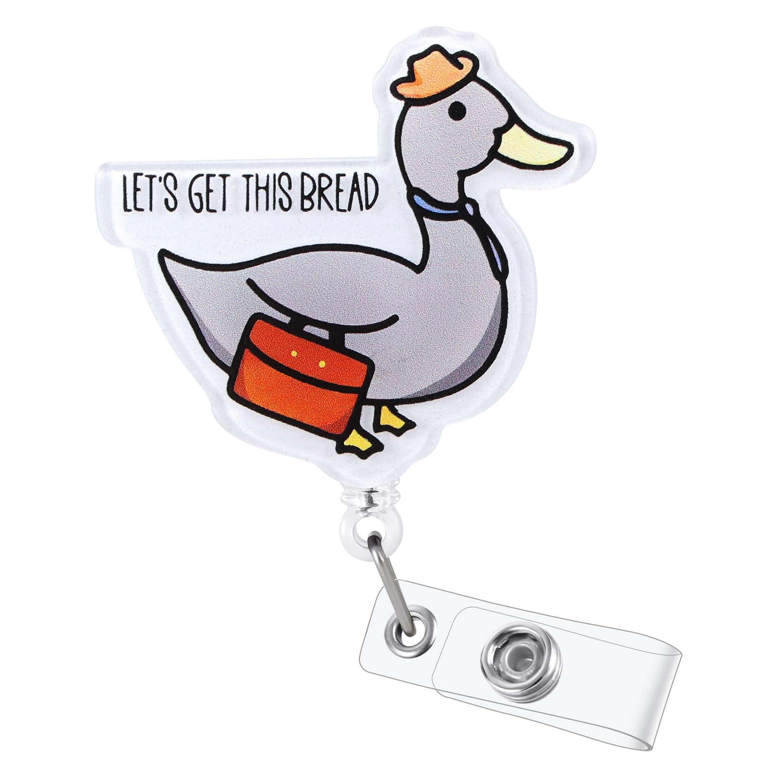 Let's Get This Bread Funny Badge Reel, Nurse ID Name Badge Holder with Retractable Clip, Pediatric Badge Buddy, RN Nurse Nursing Student CNA MA
