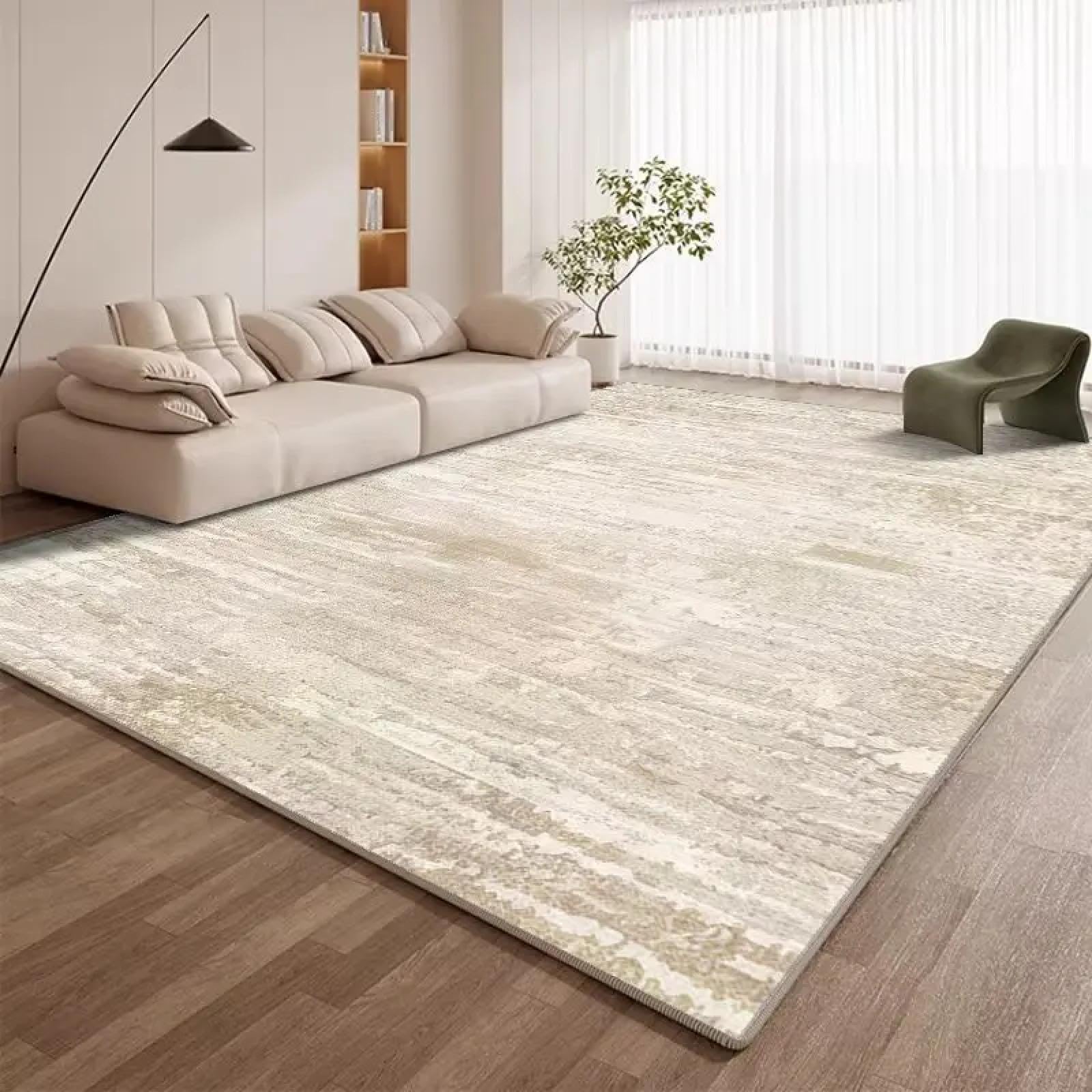 Tapis de salon facile à nettoyer et non pelucheux moderne