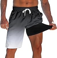 westwolf Men's 9" Quick Dry Swim Trunks with Compression Liner - Breathable Board Shorts for Beach & Pool