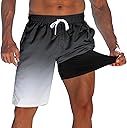 westwolf Men's Swim Trunks with Compression Liner 9" Quick Dry Board Shorts