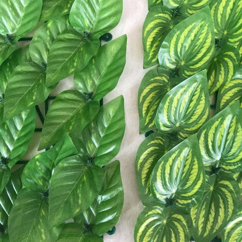 Ogrodzenie ze sztucznego bluszczu, 1 x 3 m, zielone plastikowe panele liści, żywopłot ze sztucznego liścia, dekoracja na zewnątrz, ogród, idealne do kształtowania krajobrazu na ścianę (2 rolki)