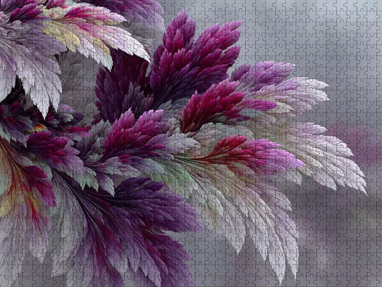 Fioletowe puzzle dla dorosłych, 4000 elementów, "zrób to sam", 141 x 87 cm, drewniane puzzle dla całej rodziny, duże, inteligentne puzzle, dekoracyjne puzzle i prezenty, gra zręcznościowa (pióro) 3