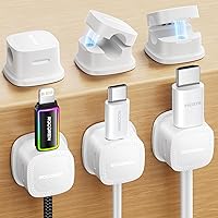 Vista 1 de 6-Pack Magnetic Cable Clips Cord Organizer-Cables Smooth Adjustable, Rocoren Desk Cable Management Accessories,Cord Holder Clips Wire Holder Keeper