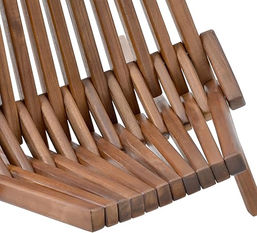 Miniatura 5 de Silla de madera plegable para exteriores, moderna silla Adirondack de madera, silla de cuerda con fácil de montar para patio, porche, césped, jardín