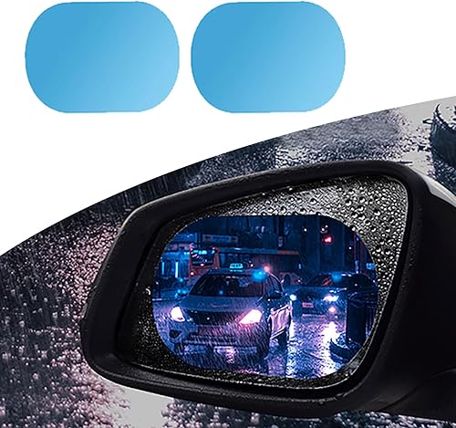 Paquete de 2 adhesivos para espejo retrovisor de automóvil, película impermeable, antivaho deslumbrante, piezas protectoras HD, película a prueba de