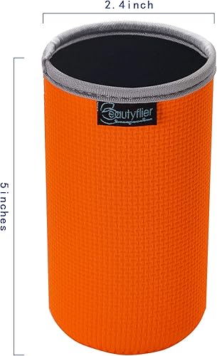 Miniatura 3 de Beautyflier Paquete de 4 fundas aislantes de neopreno antideslizantes en relieve, fundas gruesas plegables para latas de bebidas, para fiestas de