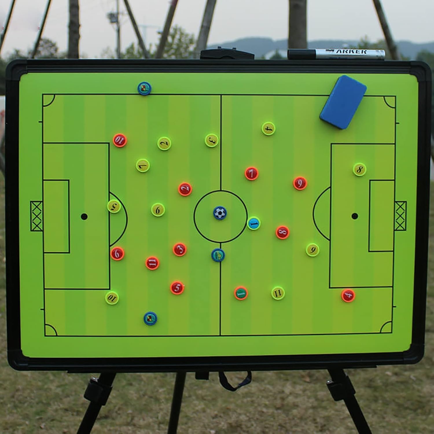 Lavagna da Calcio, Grande Lavagna Magnetica da Calcio per Allenatori, Appunti da Calcio per Allenatori con Supporto, Grande Lavagna Tattica con Telaio in Alluminio Ideale per Esercizi, Stra