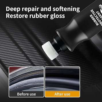 Car Rubber Seal Protectant - Gummi Pflege, Car Door Rubber Seal Protectant Strip Lubrication, Black Plastic Car Trim Restorer, Window Track Lubricant, Use on Car Door, Window, Trunk Seals (2)