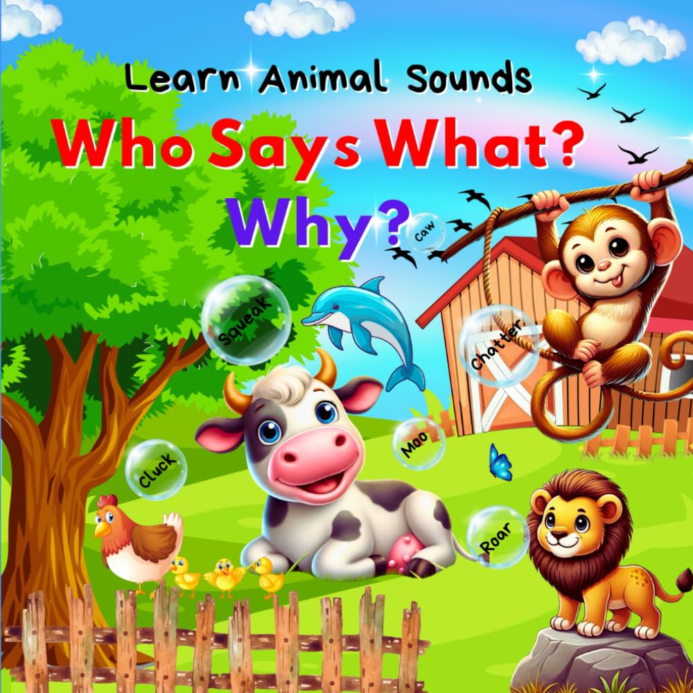 Learn Animal Sounds: Who Says What? Why?: A Fun and Interactive Journey Through Animal Sounds and Facts for Kids!