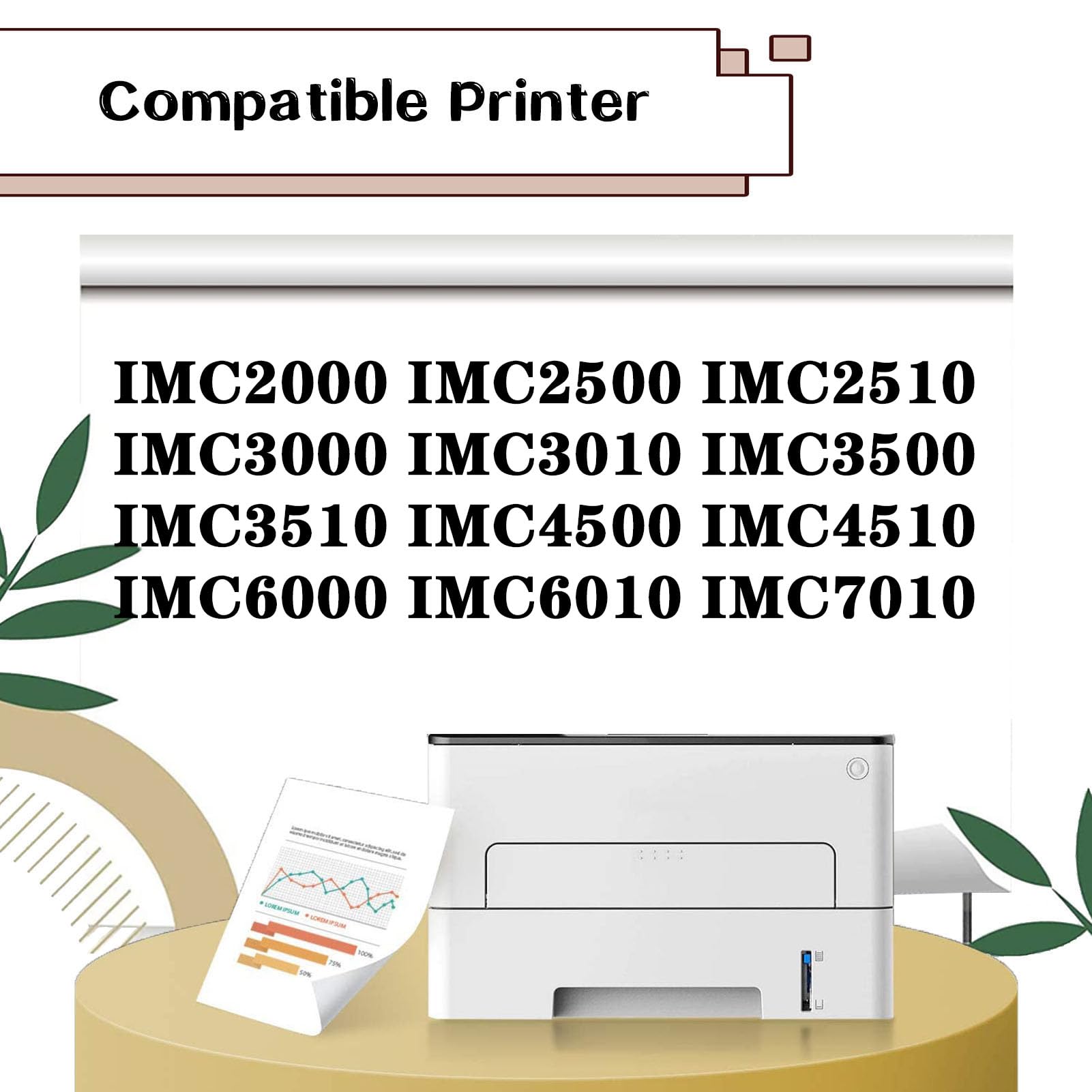 PUCIO 418425 6D0BQ-6400 Box De Tóner De Desecho De Alta Capacidad Compatible para RICOH IMC2000 IMC2500 IMC2510 IMC3000 IMC3010 IMC3500 IMC3510 IMC4500 IMC7010 Impresoras 1 Pack