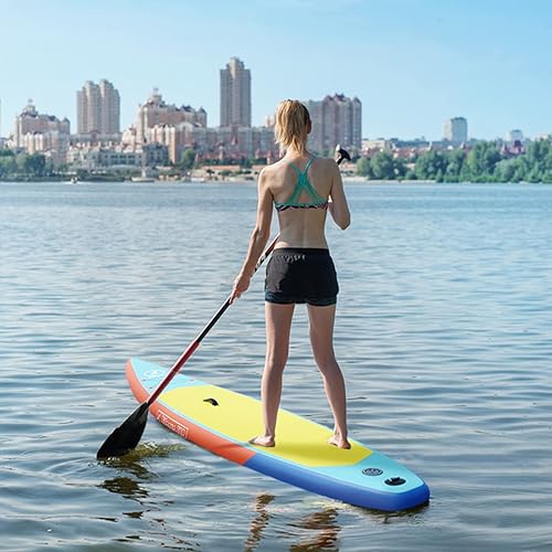 Miniatura 5 de Bifanuo Tabla de remo inflable de 10.5 x 30 x 6 pulgadas con accesorios de SUP y mochila. Cubierta antideslizante, postura amplia, aleta inferior,