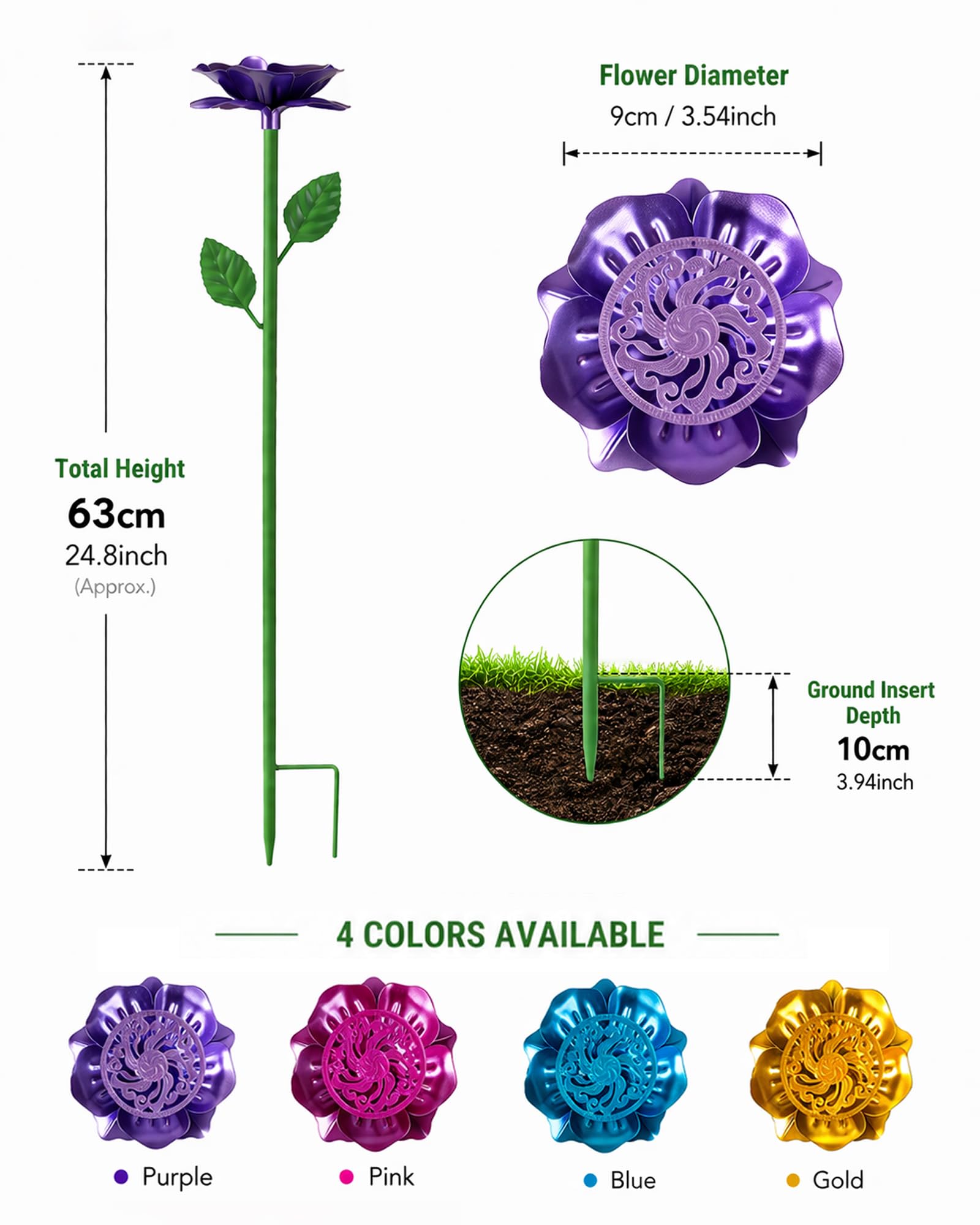 Set da 4 Stazioni di Abbeveraggio per Api con Isola Galleggiante, Vaschette a Forma di Fiore a Doppio Strato per il Giardino, Vaschetta in Metallo per Farfalle e Uccelli (Rosso, Blu, Giallo, Viola)