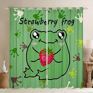 Strawberry Frog Curtains Green Frog BlackoutÂ Curtains 76