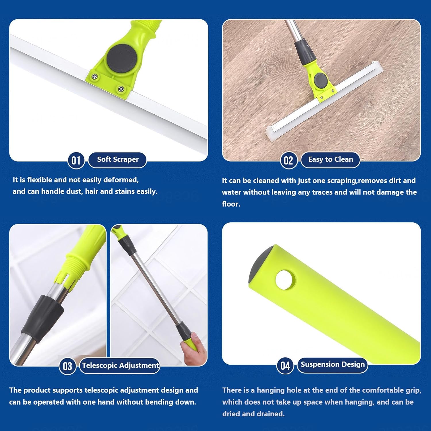 Air Broom as Seen on Tv, with 51 Long Handle Magic Broom Sweeper, Broomie Broom for Smooth Floors,Rugs,Windows