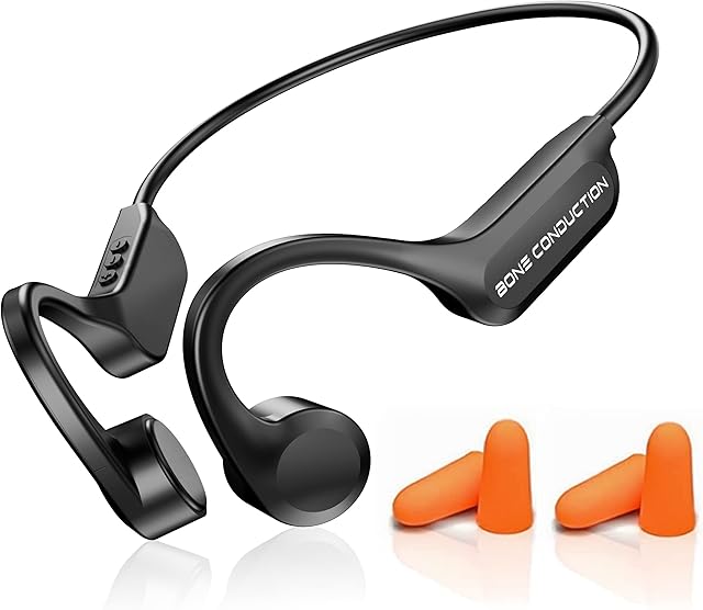 HIWEFEN Bone Conduction Headphones Bluetooth 5.3 Wireless Open Ear Sport Earphones with Mic, 8Hr Playtime, Waterproof Sweat-Proof Over Ear Conducting Headphones for Running, Workout, Gym, Cycling