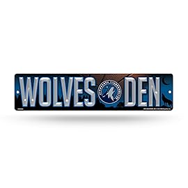 Rico Industries NBA Minnesota Timberwolves 16-Inch Plastic Street Sign Dcor