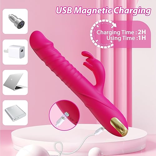 Miniatura 5 de Consoladores con vibrador de empuje, juguetes sexuales para adultos para mujeres - Juguetes sexuales, consoladores, vibrador de punto G, conejo con