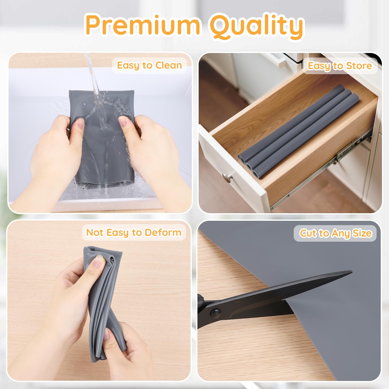 Luxeu Silicone Sheet, 3 Pcs 40x30cm Silicone Mats for Crafts Non Stick and Washable, Craft Mat for Resin Moulds Clay - Image 4