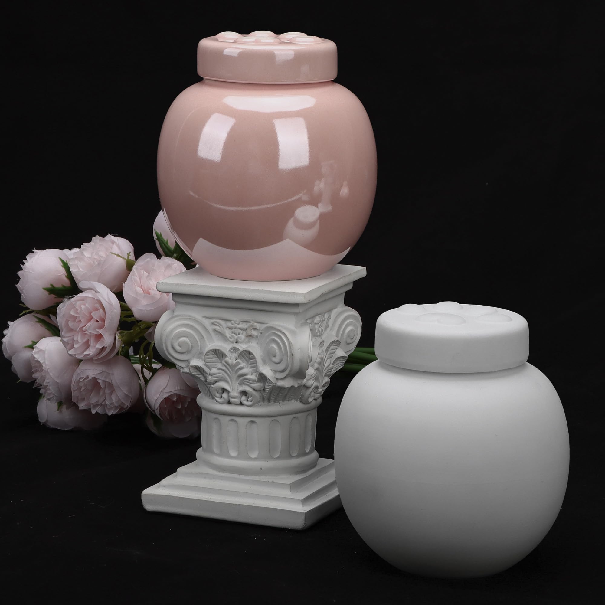 DiDiBirDi Cat Urn for Ashes, Medium Pink Dog Keepsake for Small Animals, Memorial Urn for Pets up to 12 lbs(Pink)