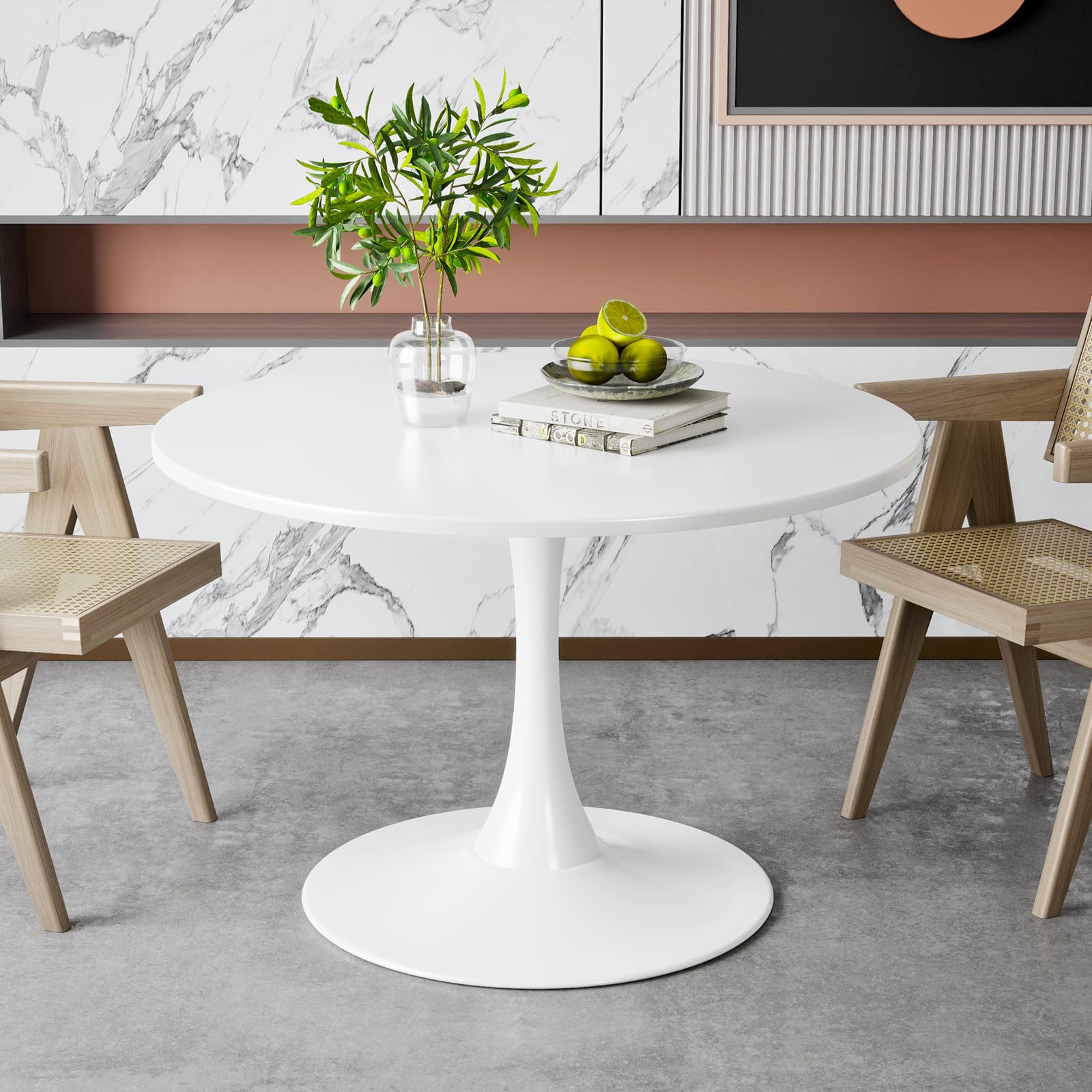 Esstisch Rund, Runder Esstisch Ø 80 cm, Moderner Verhandeln Tisch Küchentisch Esszimmertisch für Küche, Esszimmer, Wohnzimmer und Büro