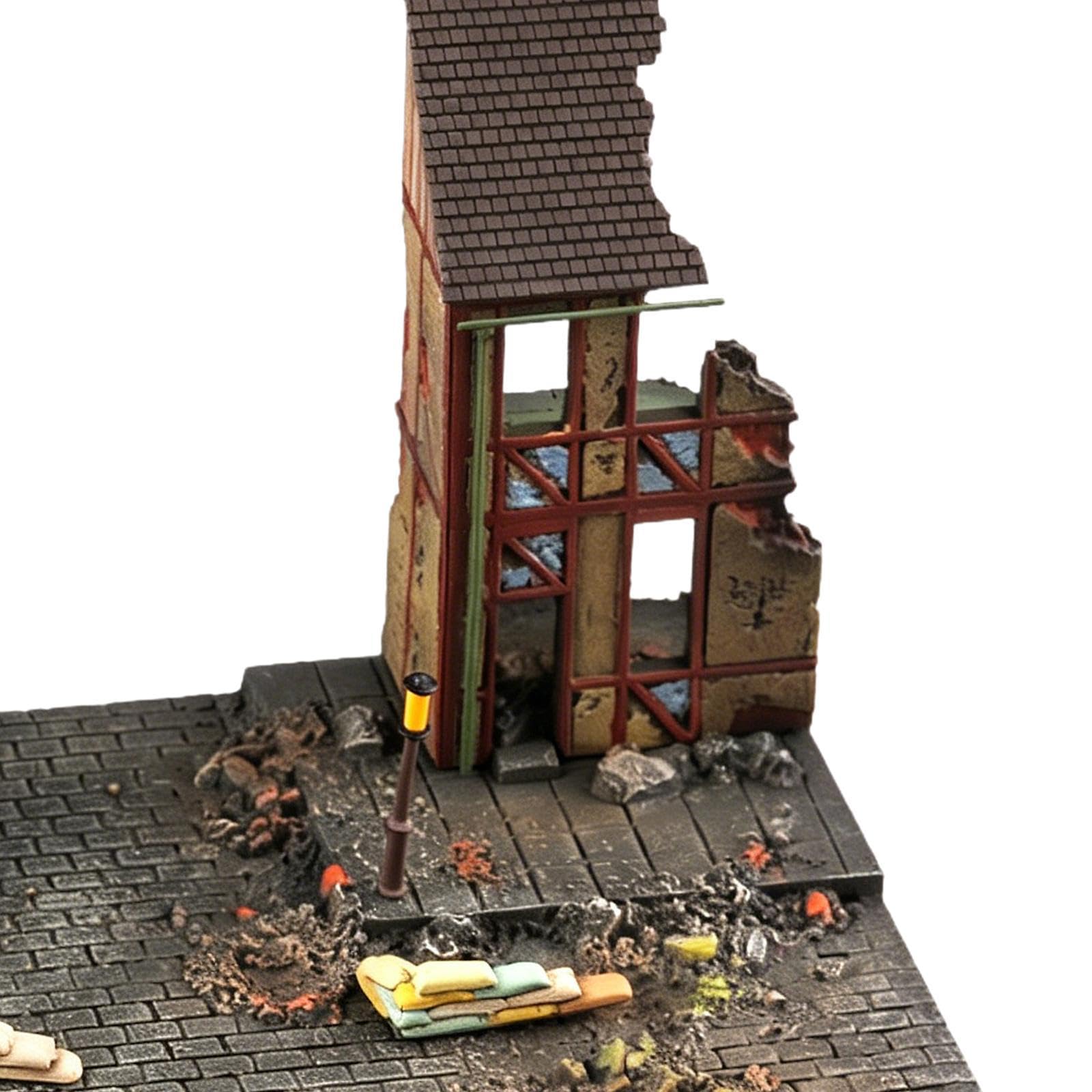 Modello in Resina Diorama Strada 1/72 Dipinto Accessorio Scena Tavolo Paintato Presentazione Miniatura Realistica Adatto a Collezionismo Gioco da