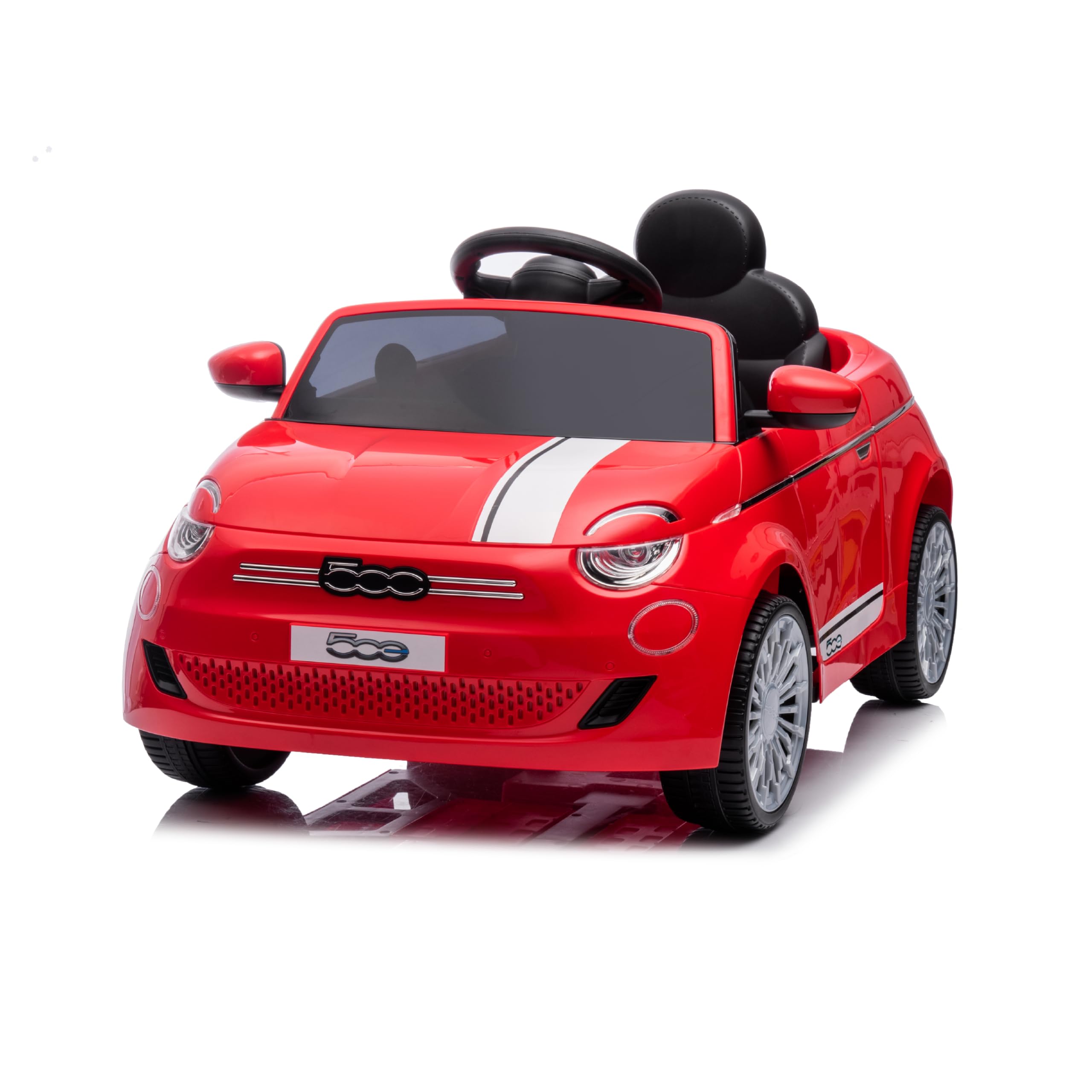 Baroni Toys FIAT 500 Baby Car Elettrica 12V con Telecomando Genitori, Luci, Suoni, Retromarcia, Cintura di Sicurezza – Auto per Bambini 1-4 Anni, Rossa
