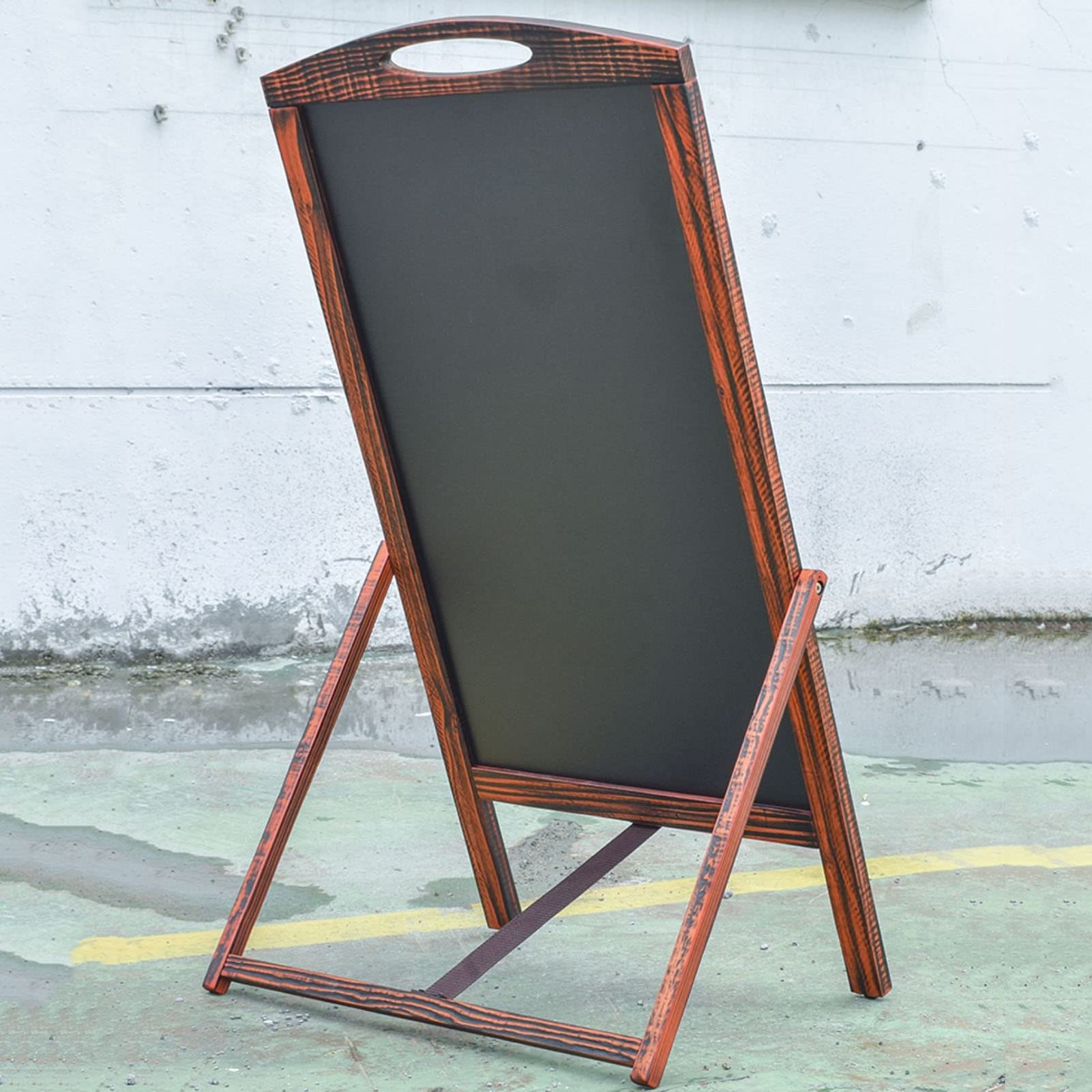 Letrero De Pizarra Caballete De Pizarra De Pie, Tablero De Tiza Enmarcado De Madera Marrón Rústico para Exhibición Promocional Comercial, Menú De Restaurante, Boda, Escuela