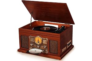 10-in-1 Bluetooth Record Player with Versatile Audio Conversion