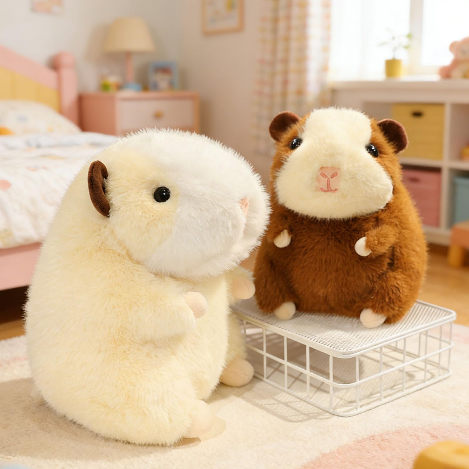 Plüschtier, Niedliches Meerschweinchen-Plüschtier, weiches molliges Hamster-Stofftier, Kuscheltier for Mädchen und Jungen(Beige,26cm)