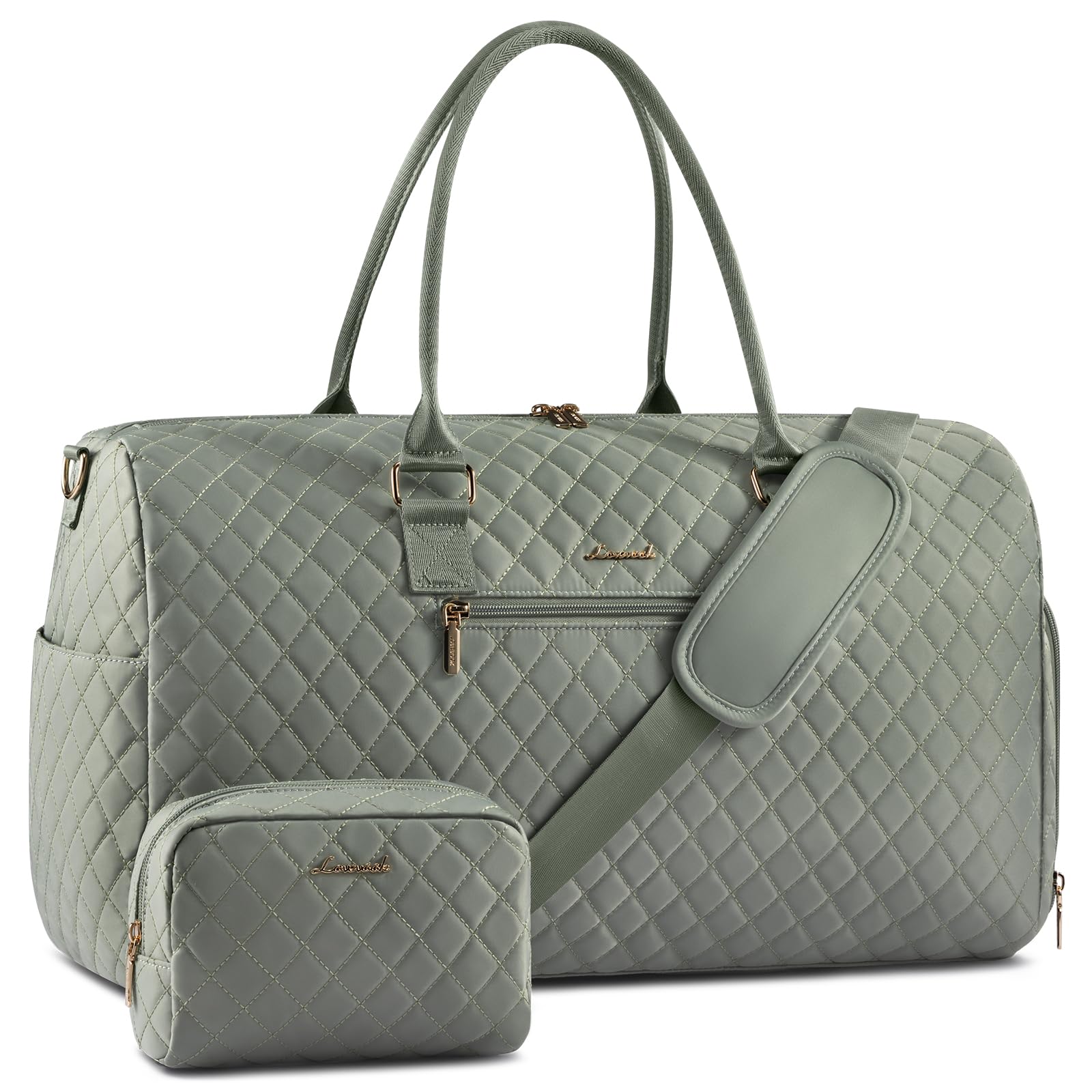 LOVEVOOK Travel Duffle Bag, Weekender Bag for Women with Toiletry Bag, Carry on Overnight Bag with Shoe Compartment, Gym Duffel Bag with Wet Pocket, Mommy Hospital Bags for Labor and Delivery
