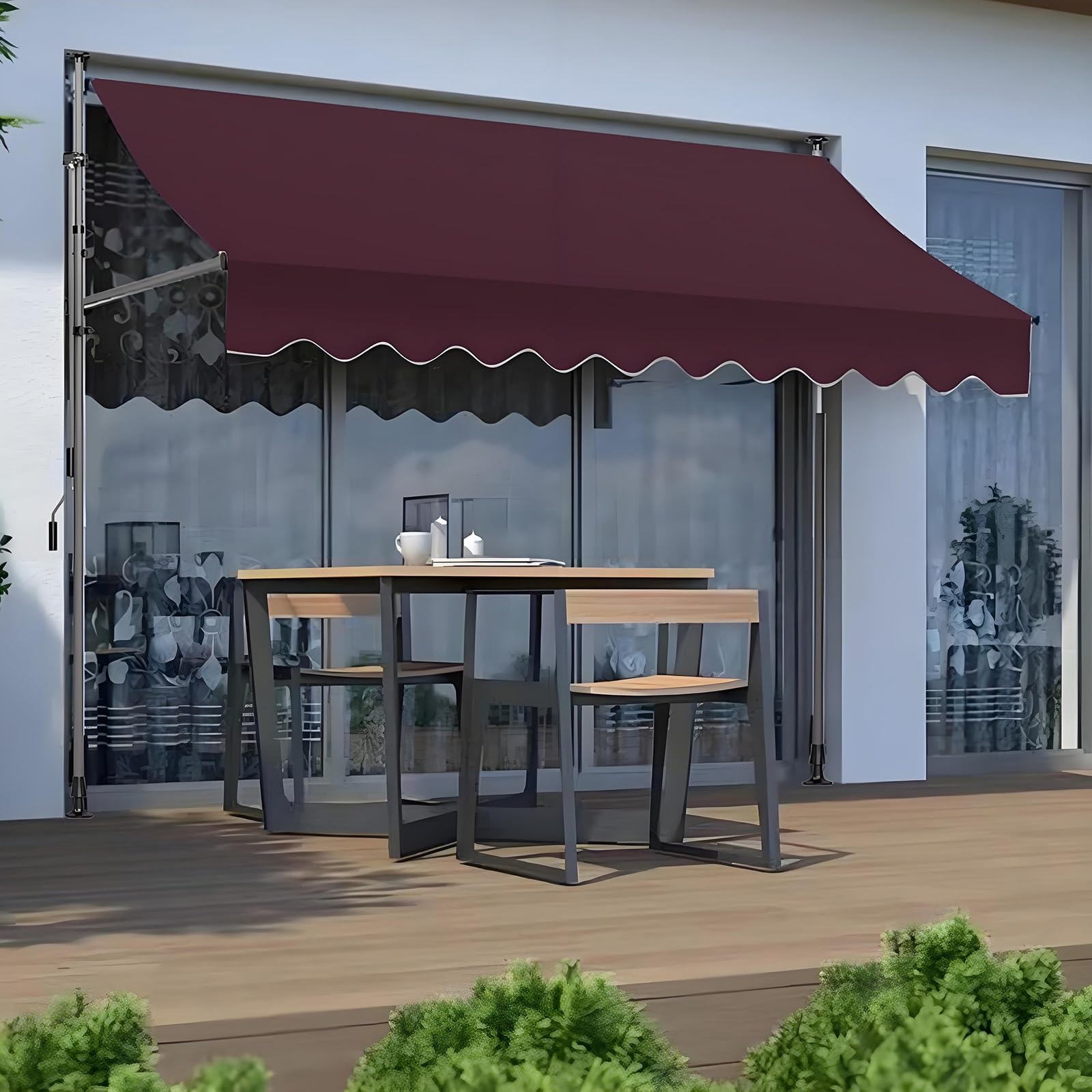 Auvent rétractable pour terrasse pour stopper la chaleur du soleil sans percer le mur