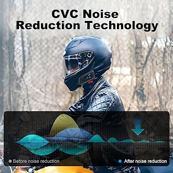 EJEAS V6 Pro Motorcycle Bluetooth Headset, Upgraded 2 Riders Intercom Helmet Communication System with Auto-Answering Call and Noise Reduction for Motorcycling Skiing and Climbing (1 Pack)