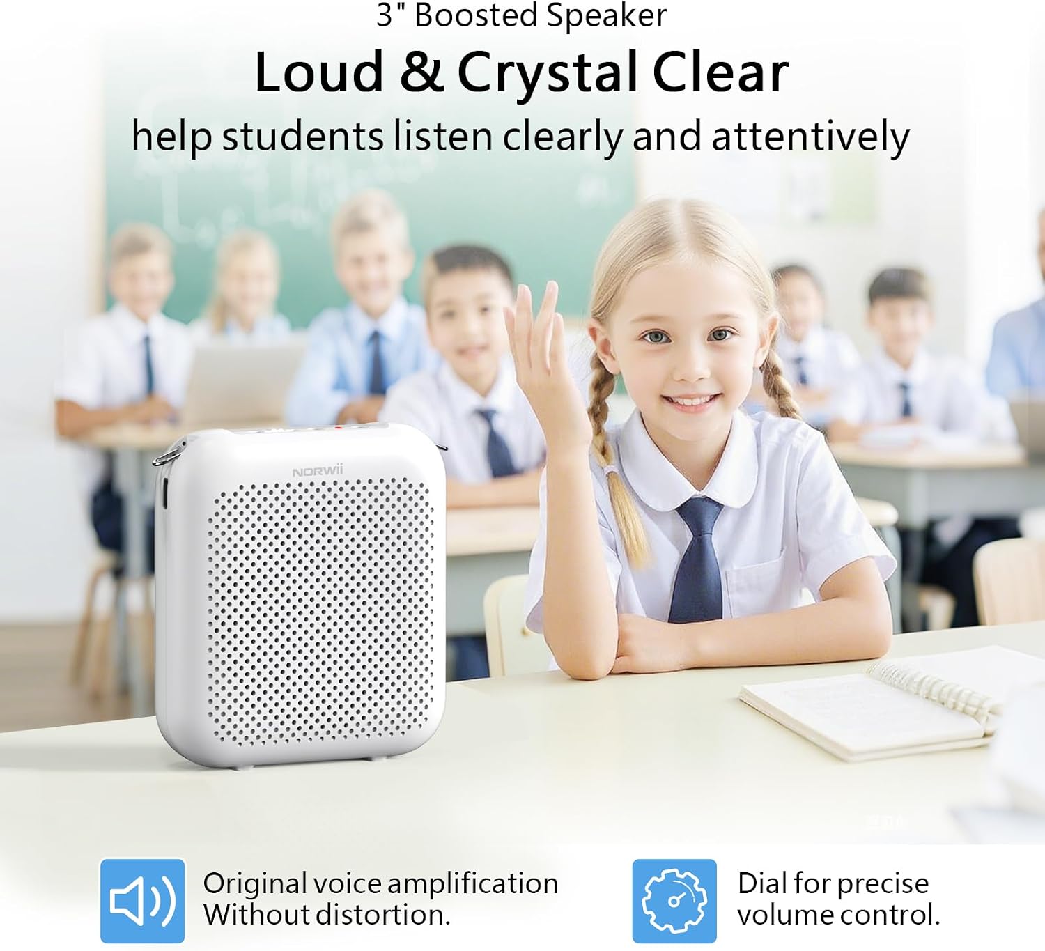 Norwii Voice Amplifiers for Teacher with Headset Microphone and Speaker thumbnail