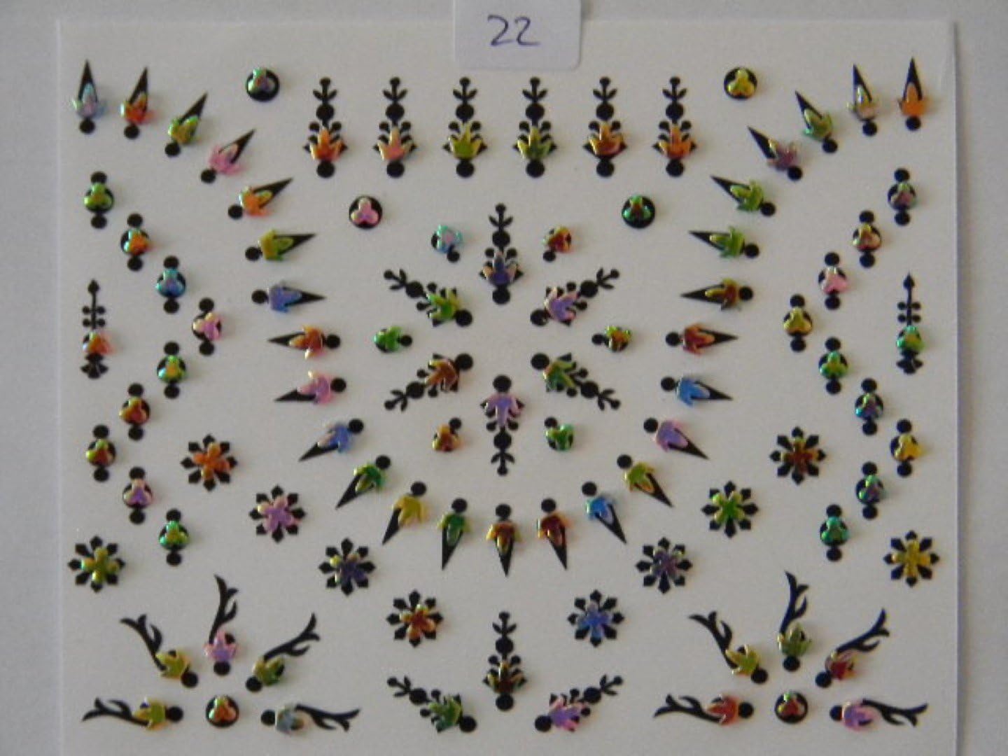 100+ Approx (1 Pack) Colourful Crystal Diamanté Bindi Multi Pack - Stick On Temporary Body Art Tattoo Jewel for Bollywood Party Prom Wedding Style 22