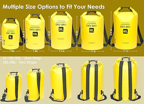 Miniatura 2 de YUMQUA Mochila impermeable de 5L10L20L30L40L, bolsas de almacenamiento impermeables flotantes para kayak, canotaje, natación, senderismo, camping y